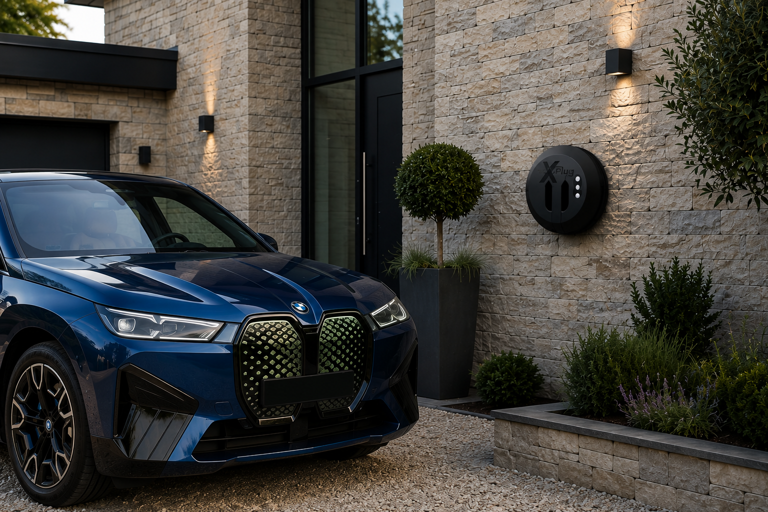XPlug EV charger installed on a home driveway